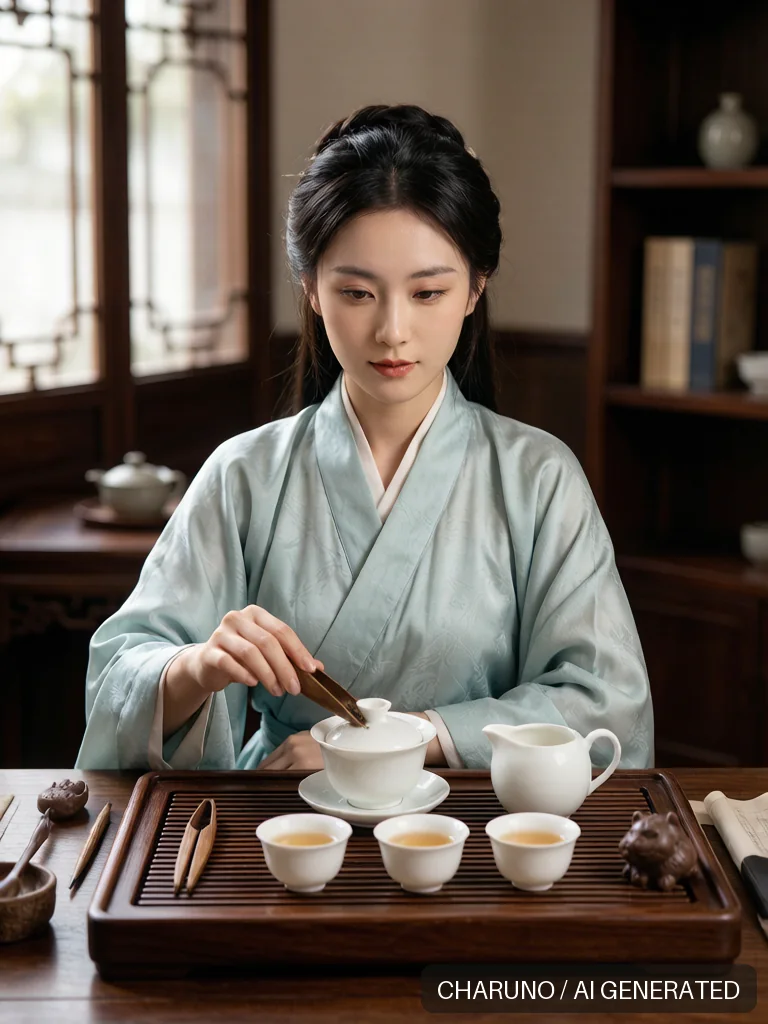 茶艺主播 · 图库,第 2 张生成图片