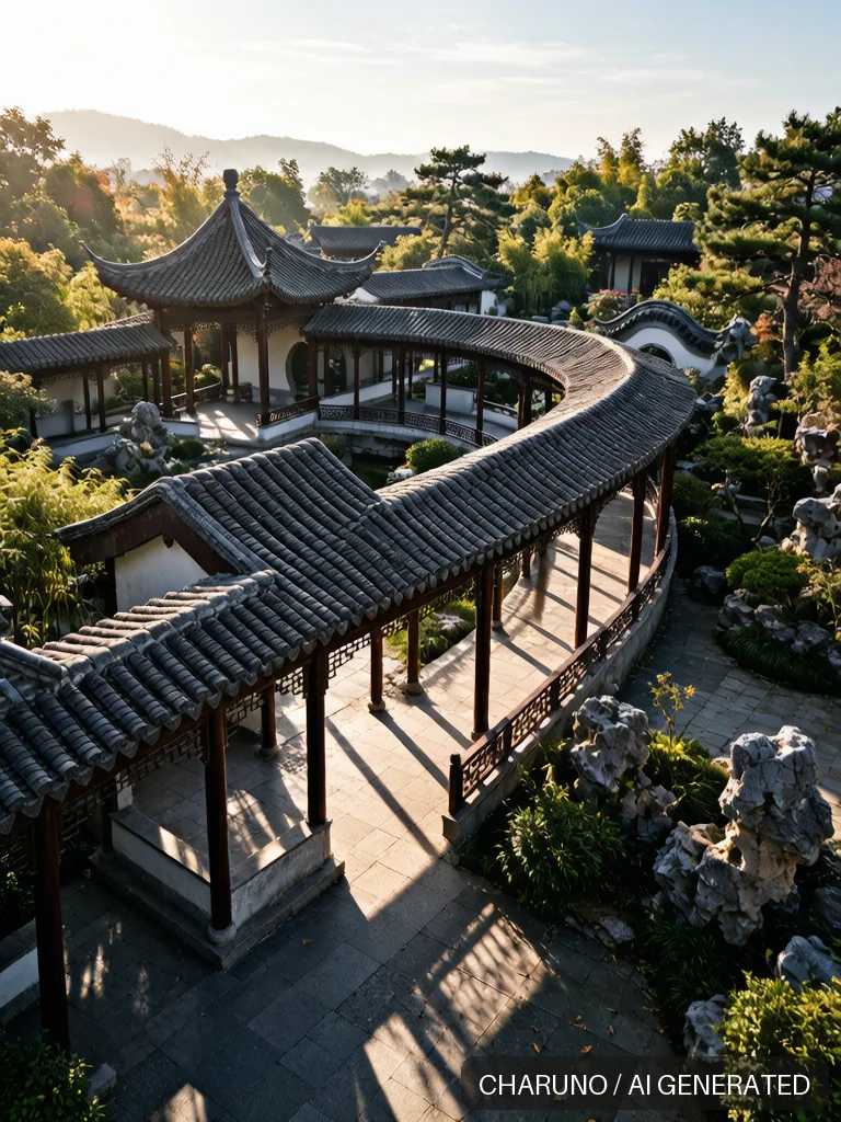 园林回廊 · 图库,第 3 张生成图片