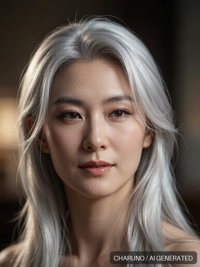 优雅银发女性 · 图库，第 5 张生成图片
