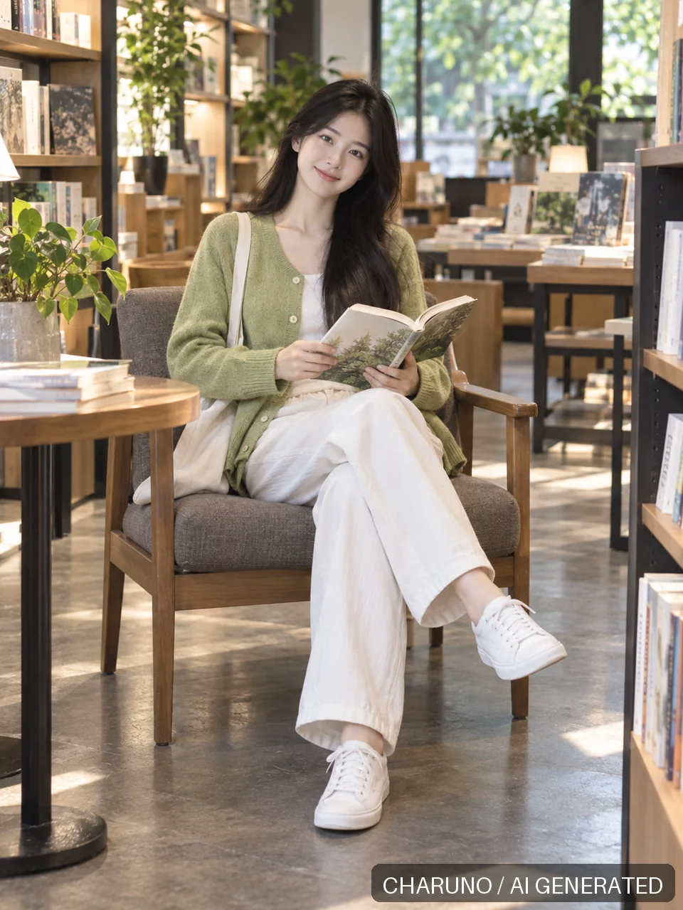 青春靓丽·书店午后，第 5 张生成图片