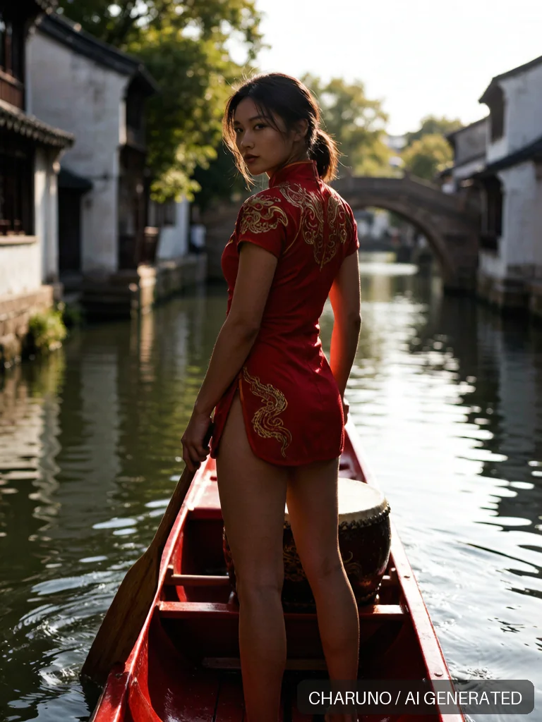 女龙舟划手 · 图库，第 4 张生成图片